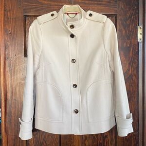 Banana Republic Cream Button-Up Trench Coat